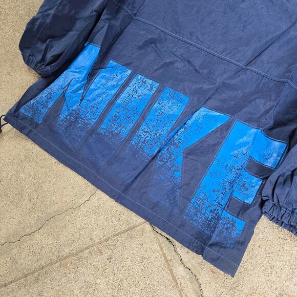 Vtg 90s NIKE Spellout Logo Graphic Baggy Athletic Hooded Zip Up Jacket XXL Fit - Picture 2 of 8